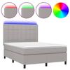 VidaXL Bed Slatted Base with Mattress and LEDs, Upholstered Bed, Double Bed, Adult Bed for Interior Bedroom, 3134869