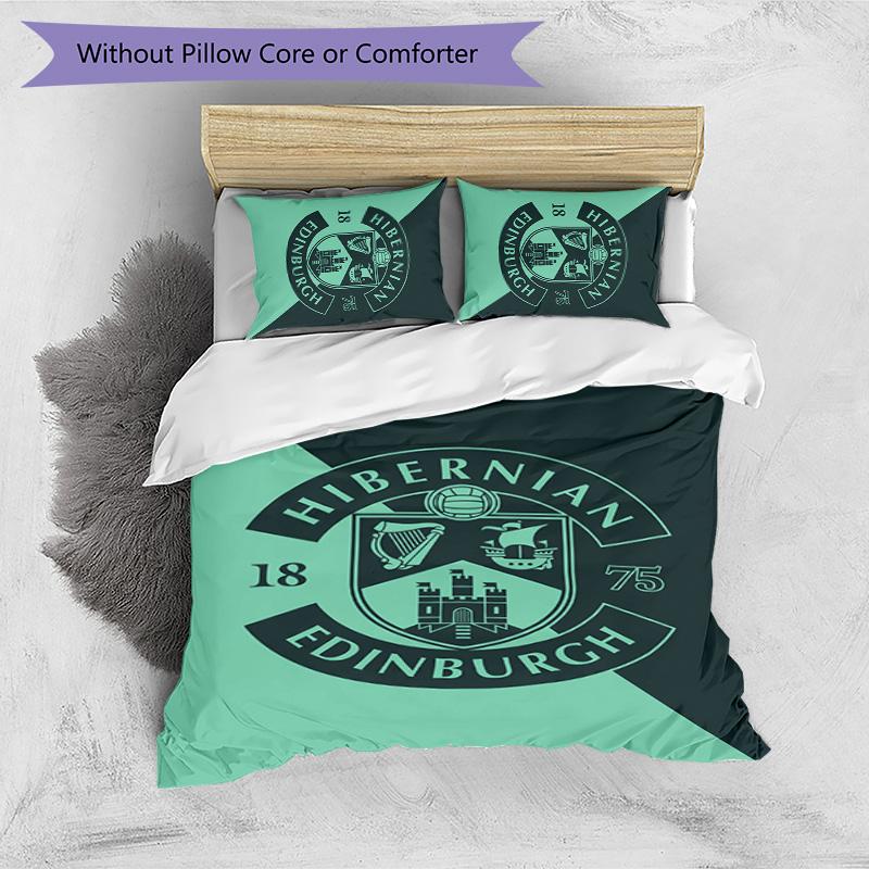 Hibernian FC Печатный комплект постельного белья из 3 предметов Дышащий пододеяльник с наволочками Декорационное постельное белье для спальни Дома