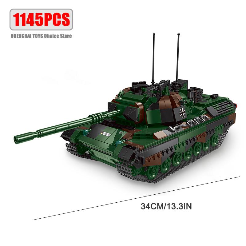 Ww2 Cannon Assault Armored Vehicle Battle Tank Car Truck Army Weapon Building Blocks Sets Model Boys Toys for Kids Gift