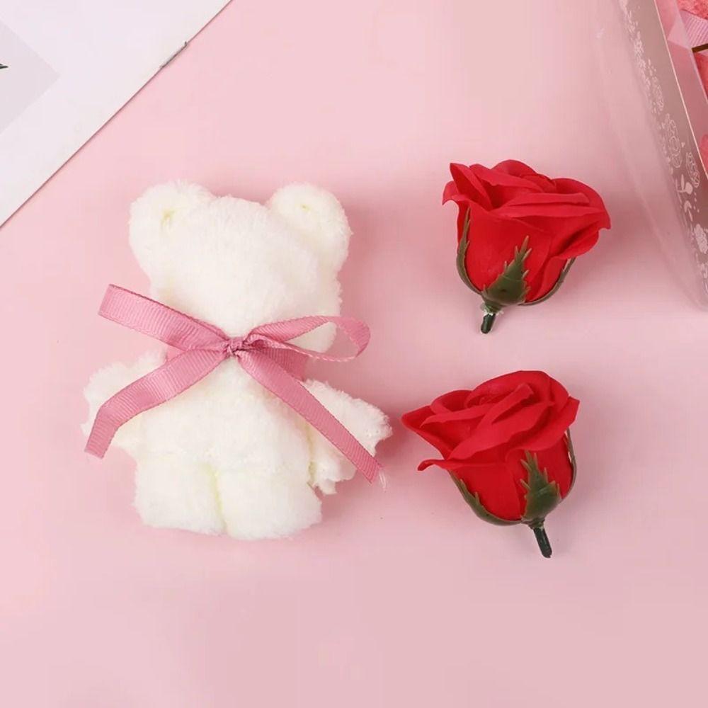 Rose Festival Gifts Soap Flower Towel Bear Gift Box Towel Bear Soap Flower Gift Box Birthday Party