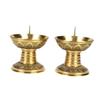 2 Pieces Brass Candlestick Holders Table Centerpiece Copper Buddhist Candlestick