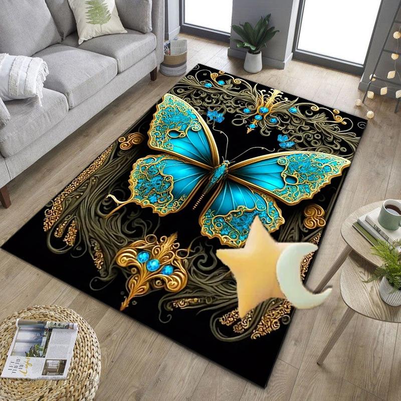 Purple Butterfly Garden Office Rug Chair Mat, Entryway Carpet, Suitable for Front Door, Bedroom, Living Room, Desk, Holiday Gift
