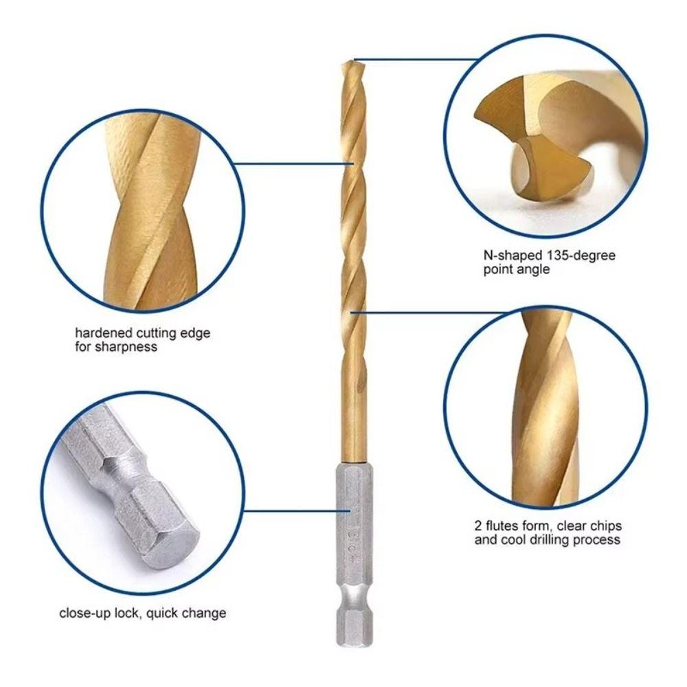 Hexagonal Handle Electric Drill Titanium Plated Drill Bit New Wood Drilling