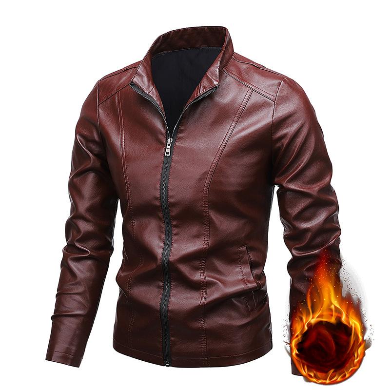 Осенне-зимняя мужская кожаная куртка корейской версии, облегающая, модная, красивая кожаная куртка