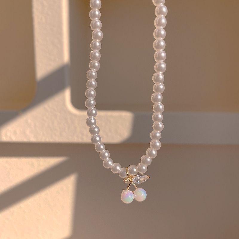 Nk-207 Маленькая подвеска «Вишня», Жемчужное ожерелье, Короткое нишевое ожерелье класса люкс, Новое популярное ожерелье интернет-знаменитости для женщин