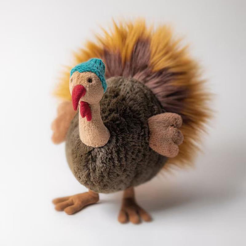 JC Cute Turkey Series Plush Stuffed Doll Cute Turkey Soft Cartoon Chidren Sleep Companion Toy Girl Bag Charm Festive Fun Gifts
