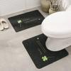 Home Bathroom Soft U-shaped Toilet Floor Rug Non-slip Cotton Doormat Rugs