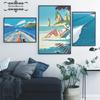 Отпуск Путешествия Морской Пейзаж Пляж Волны Картина На Холсте Аниме Плакат и Печать Настенная Картина Современная для Гостиной Домашний Декор