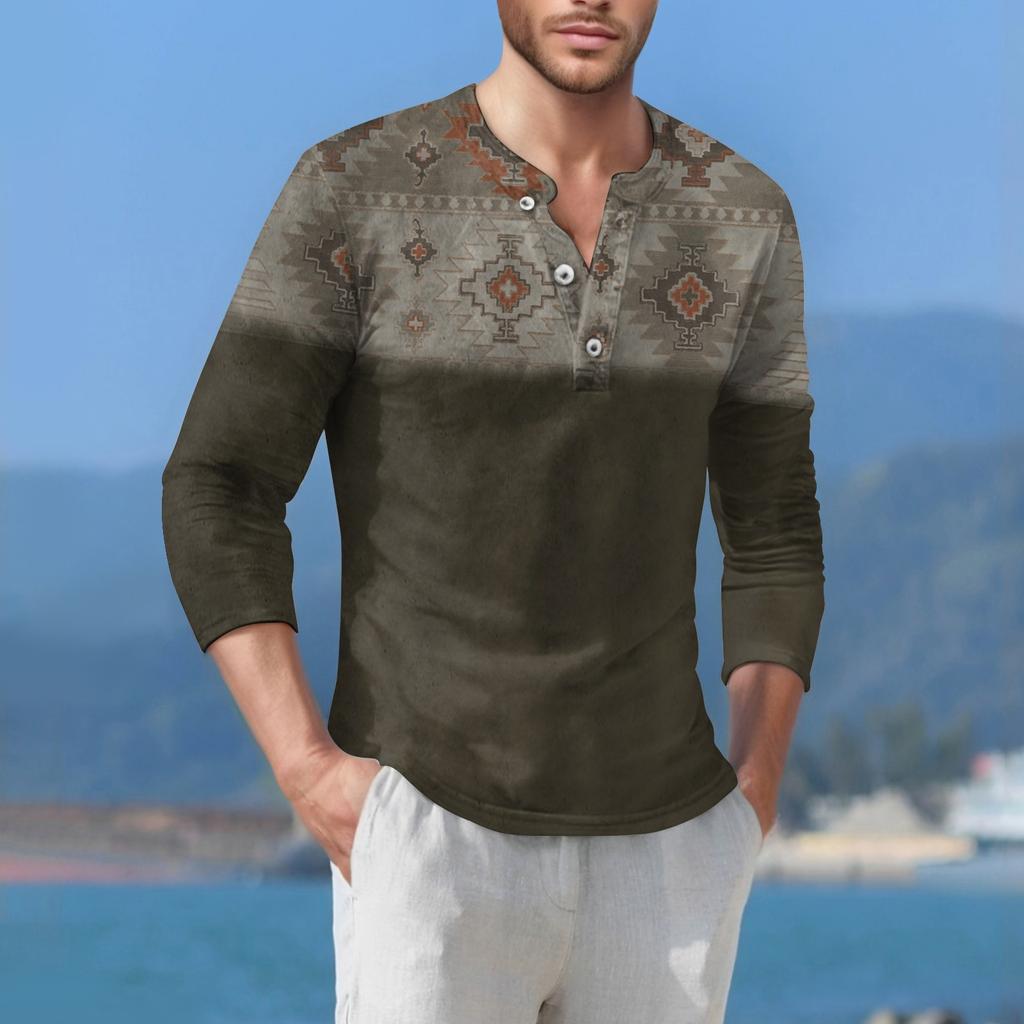 Men'S T-Shirt Street Casual Fashion Long Sleeved Top