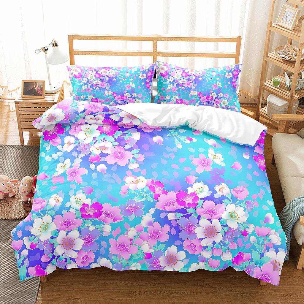 Цветочный пододеяльник, комплект постельного белья, двуспальный, односпальный, размера «king-size» для детей, подростков, взрослых, комплект постельного белья, пододеяльник с наволочкой