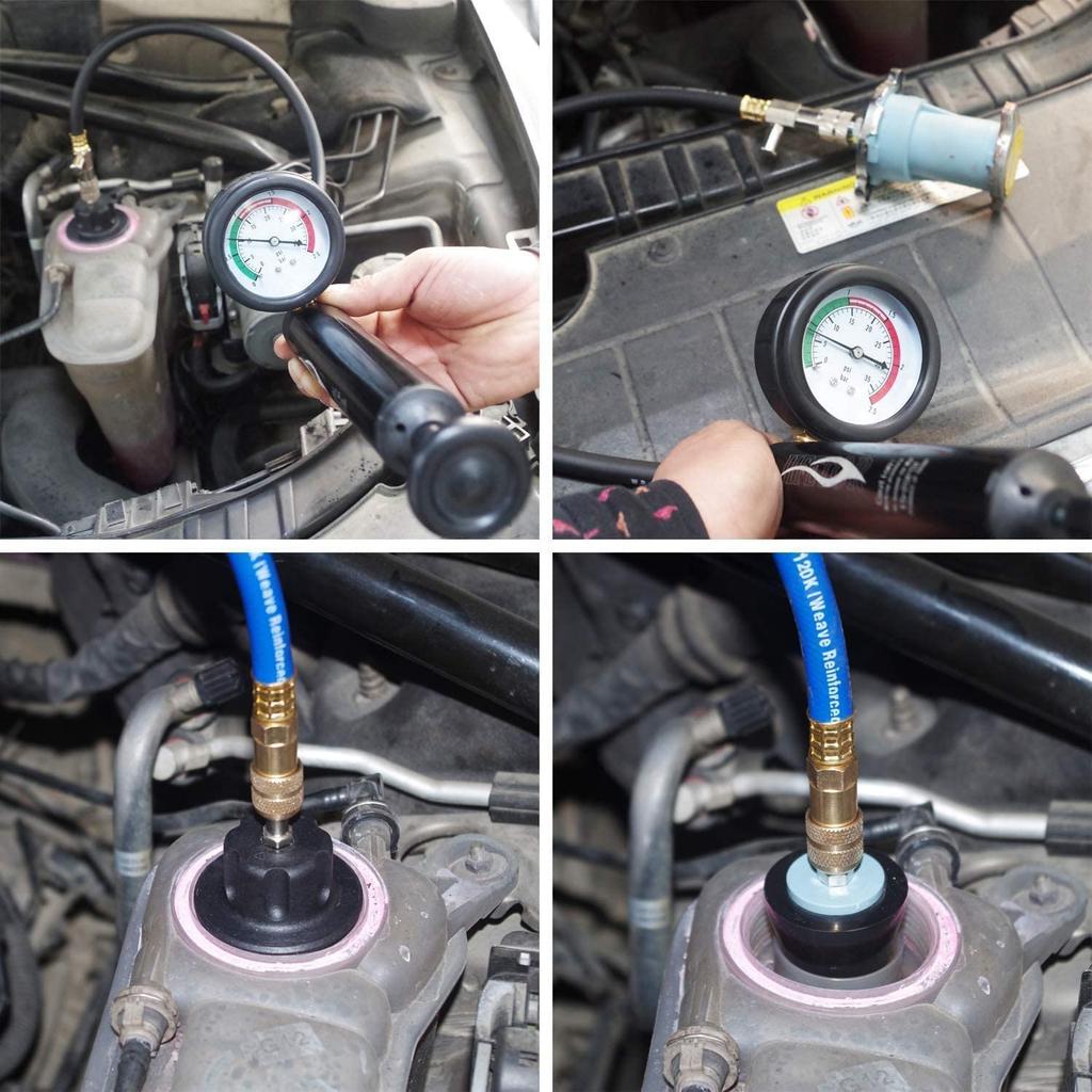 Radiator Leak Tester and Pressure Test Cooling System Test Tool Kit for Leak Inspection 34-Piece Kit,