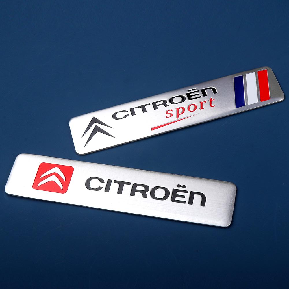 1pcs Aluminum Car Badge Body Side Sticker Fender Trunk Decor Decal Styling For Citroen C1 C2 C3 C4 Picasso C4L C5 C-ELYSEE C6 C8