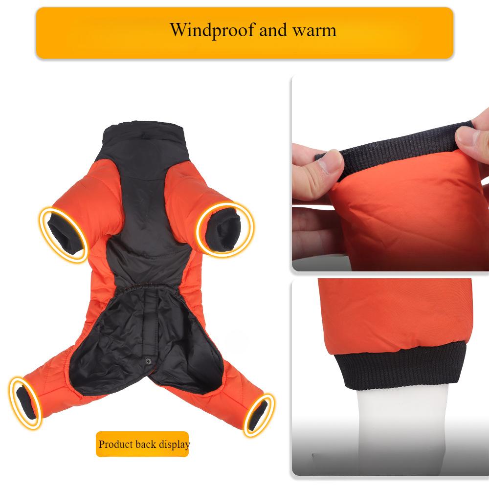 Новая одежда для домашних животных, водонепроницаемая одежда для собак, ночное отражение, утолщенная изоляция, хлопковое пальто для домашних животных, зимнее, сохраняющее ноги в тепле, модная куртка для собак