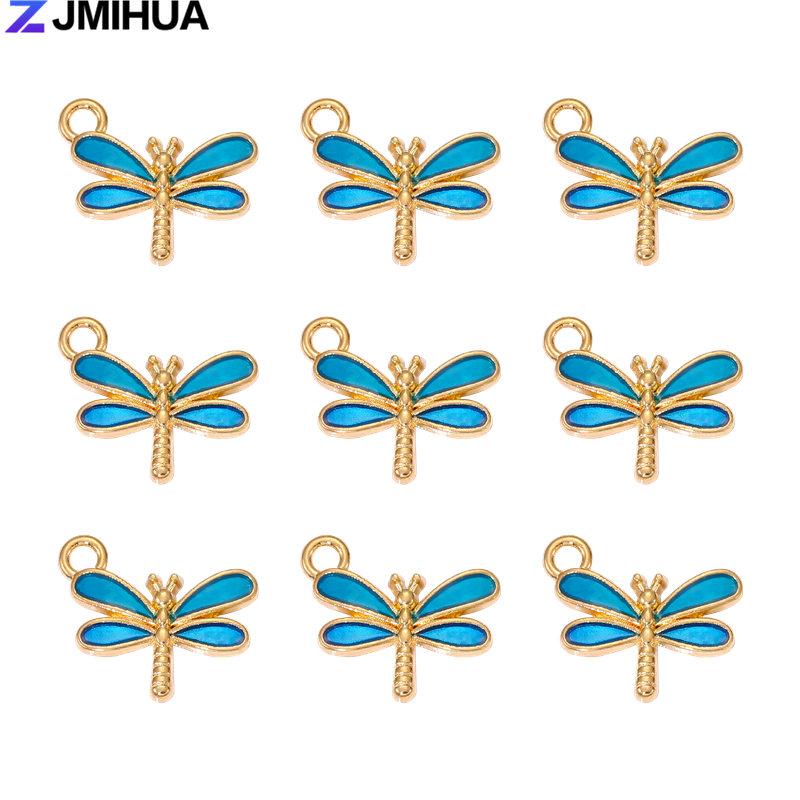 15PCS Enamel Colorful Dragonfly Charms Pendant Supplies For DIY Handmade Earrings Bracelets Jewelry Making Findings Accessories
