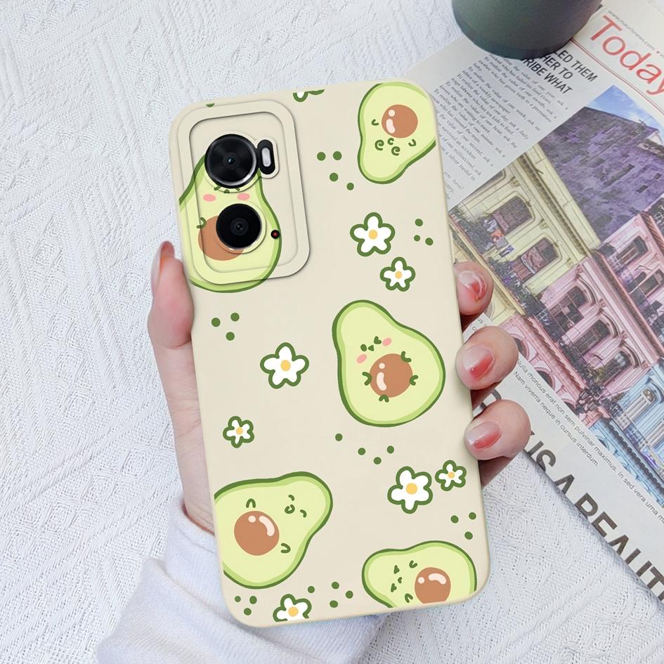 Phoone Case For OPPO A76 A73 A93 A74 A96 A78 A94 A8 A9X Cover Fashion Design Avocado Shockproof Screen Protector Matte Soft Silicone For OPPO Bumper