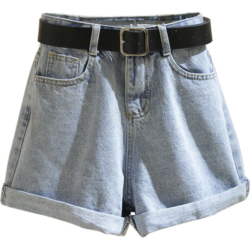 Летние женские модные джинсы Джинсовые шорты Свободные повседневные шорты для завивки Эластичные джинсы