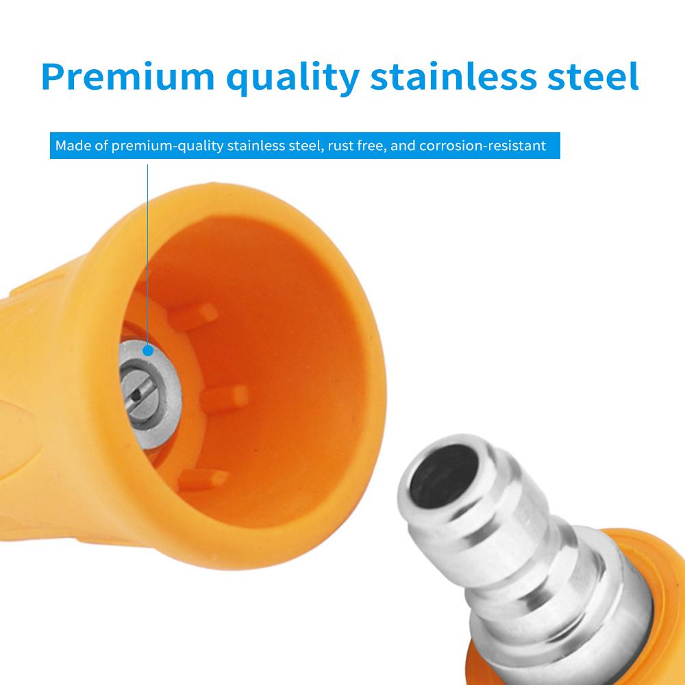 High Power Washing NaMachine Nozzle Tip Set Water Guard Set Stainless Steel Nozzle Holder for Car and Motorcycle Plant Watering