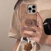 Кожаный Коричневый Пес Подходит для Iphone16 Чехол для IPhone 14pro Max Ретро Подставка 15 Плюшевый Шарик 13