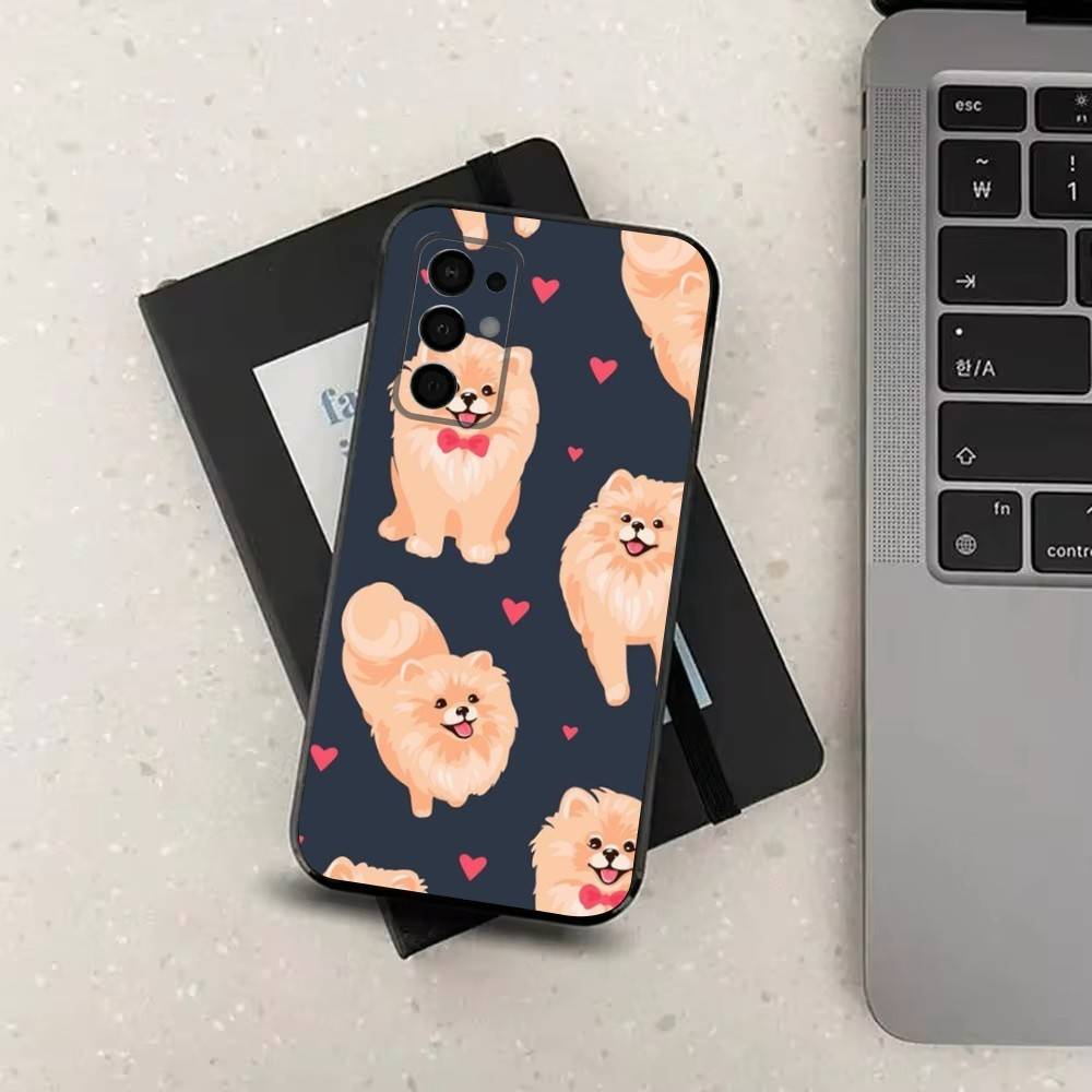 Cute P-Pomeranian Dogs Phone For Samsung Galaxy A53,31,52,72,41,22,73,32,71,Note,J7,8,9,5G Soft Black Silicone Case