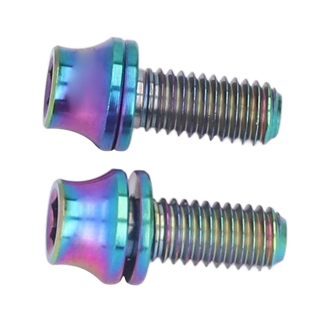 RISK 2Pcs Titanium Alloy Bike Water Bottle Cage Bolts M5x12mm Bicycle Water Bottle Cage Screws with