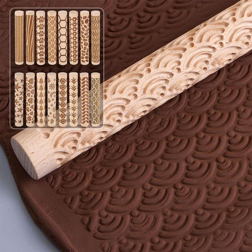 3D Керамика Искусство Глиняный Ролик Творческий Ролик Палочка Для Раскатывания Деревянный Прижимной Ролик Принадлежности Для Выпечки