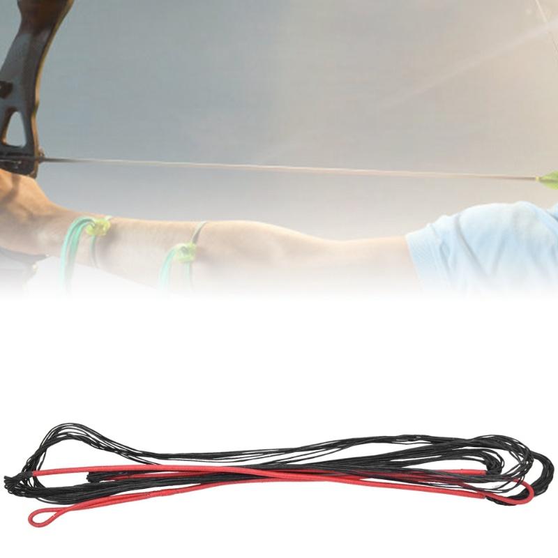 Nylon Universal Archery Equipment Supplies Bowstring Bow String For Recurve Bow Longbow HuntingBlack Red 12 Strands 58