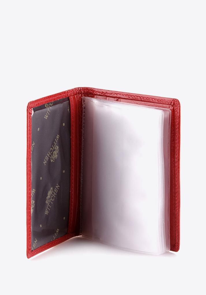 Wittchen Men's Leather Business Card Case Red Red Genuine Leather