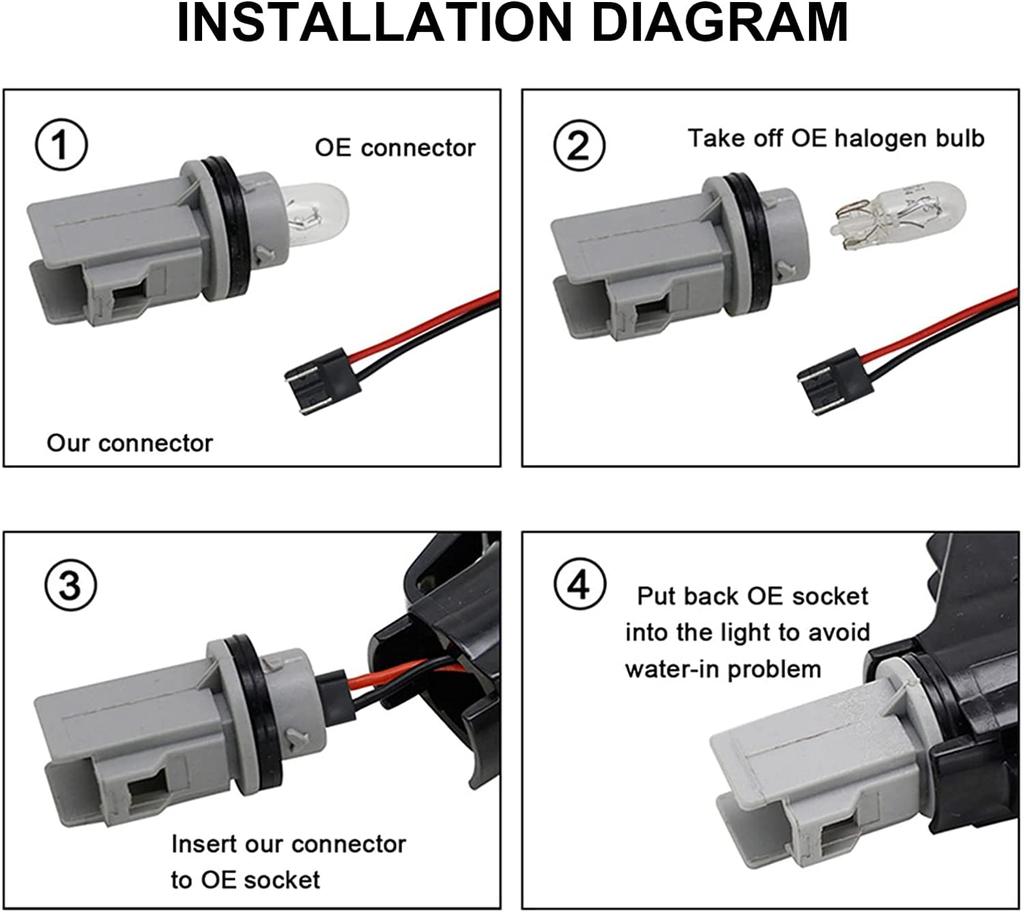 hotimp VW Compatible Flowing LED Smoked Lens Sequential Dynamic Fiber LED Clear Side Signals of for Golf Golf New and Lupo Markers/Turn (Set 2) 3, 4,