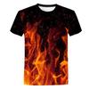Детская футболка Модная повседневная футболка Cool Flame для детей с короткими рукавами и круглым вырезом