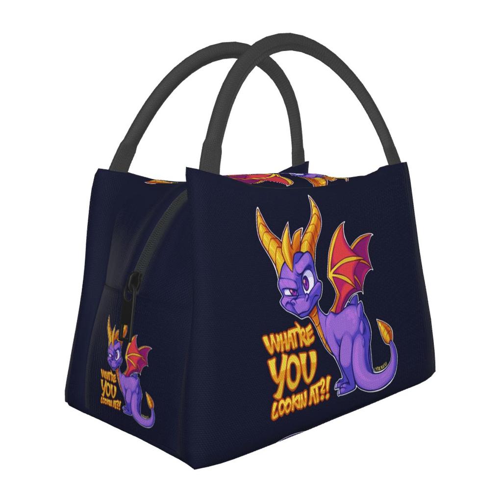 Spyro Pattern Insulated Lunch Bag for School Picnic Storage Food Boxes Portable Container Cooler Thermal Lunch Box Tote