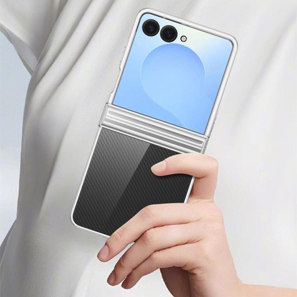 Чехол для Samsung Galaxy Z Flip7 5G, конструкция шарнира, гальванизированный ПК, прозрачная крышка для телефона