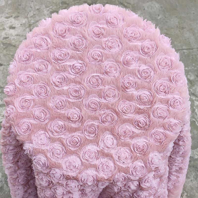 Кролик бархат роза вышитая плюшевая ткань PV бархат 3D роза толстая искусственная меховая ткань для зимнего пальто своими руками одежда фото реквизит
