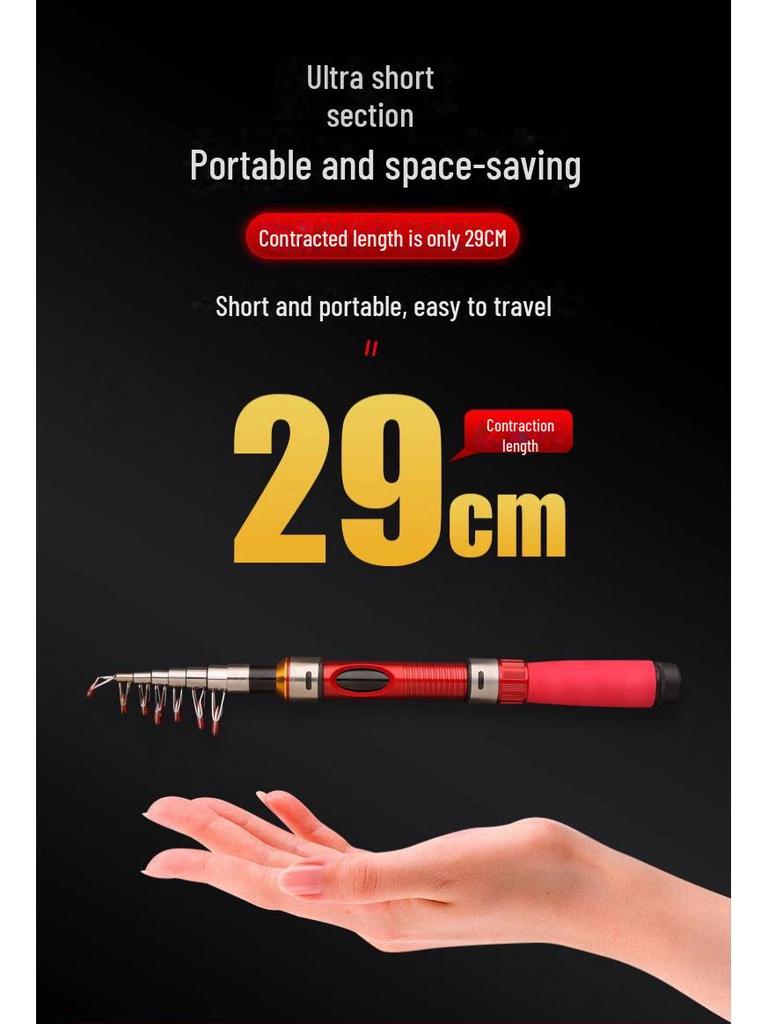 Мини-переносной телескопический набор для морской рыбалки с кастинговым удилищем и приманкой — идеальный вариант для ловли рыбы с высоты птичьего полета.