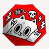 1pc Cat Skull Adventure Auto Open/close, 8-Rib Iron Frame, Compact Folding Cute Umbrella All-Season Portable Umbrella for Travel 041