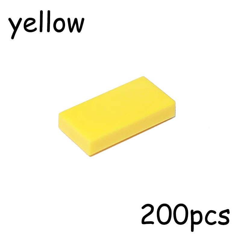 200 шт. Детали для сборки MOC 3069 30070 Кирпичики 1x2 Плоская плитка Гладкая 1*2 Строительные блоки DIY Образовательная Креативная игрушка для детей