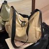 Lazy Wind Casual Large Capacity Simple Solid Color Shoulder Tote Bag Student Class Commute Travel Light Messenger Bag