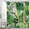 1pc Green Leaf Shower Curtain Tropical Plant Palm Leaf Green Leaf Flower Modern Minimalist Style Pattern Polyester Fabric