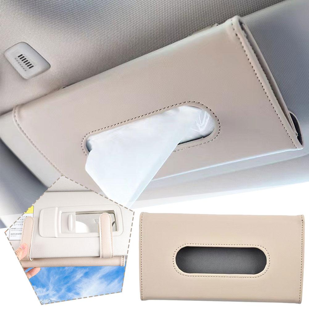 Car Sun Visor PU Leather Tissue Holder Mask Holder Sun Storage Auto Interior Visor Holder Accessories Car Decoration S4V8