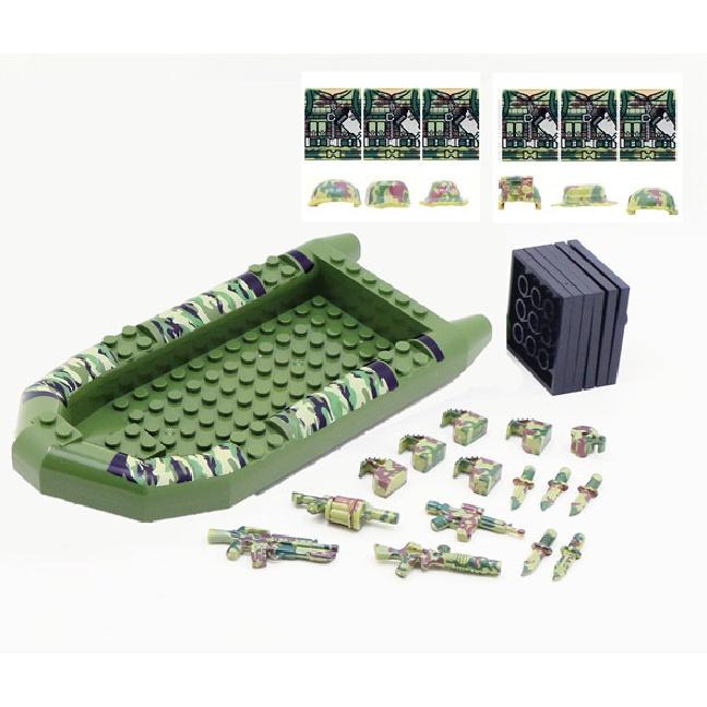 6 шт. военный костюм Ghillie, лодка, камуфляж, солдат, армия WW2, спецназ, сделай сам, строительные блоки, фигурки, развивающие игрушки, подарок для мальчиков