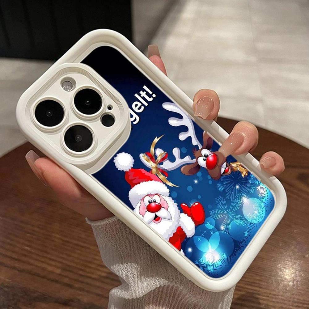 Чехлы для телефонов Ae117 Merry Christmas Happy New Year для iPhone 16 14 13 11 Pro Max 15 7 8 Plus 12 mini XR XS Max Angel Eye Ladder Protective Cover