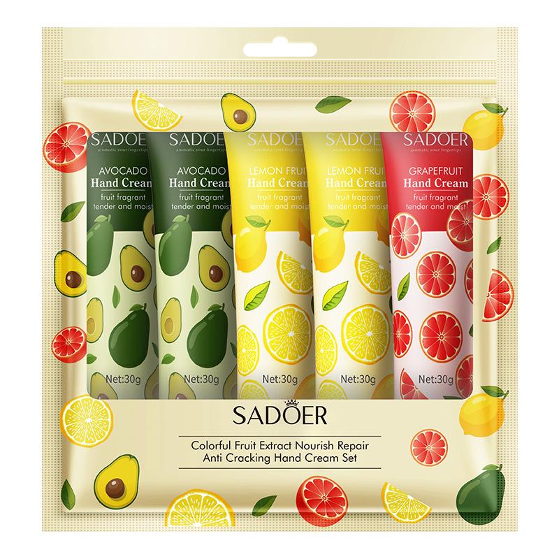 5pcs/Set Luxurious Floral & Fruity Hand Cream Gift Set Deeply Nourishing and Moisturizing Dry Cracked Skin Travel-Sized for Daily Hand Care