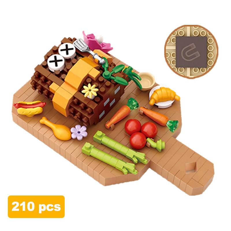 LOZ Мини Креативный Магнит на Холодильник Конструктор Город Оден Хот-пот Стейк Модель Сборка Украшения Кирпичные Игрушки Детский DIY Подарок