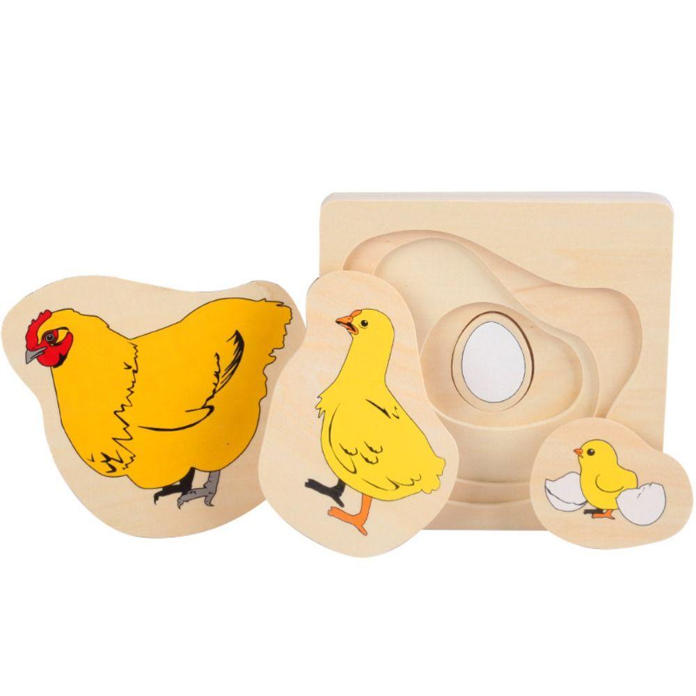 Montessori Multi-Layer Jigsaw Cognitive Growth Puzzles Wooden Toys Kindergarten Kids