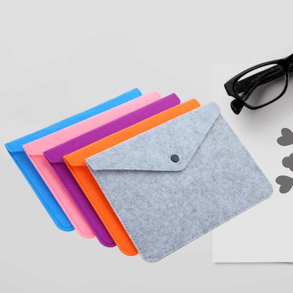Felt File Folder Durable Briefcase Document Bag Paper File Folder Portfolio Case Letter Envelope Handbag Button Closure