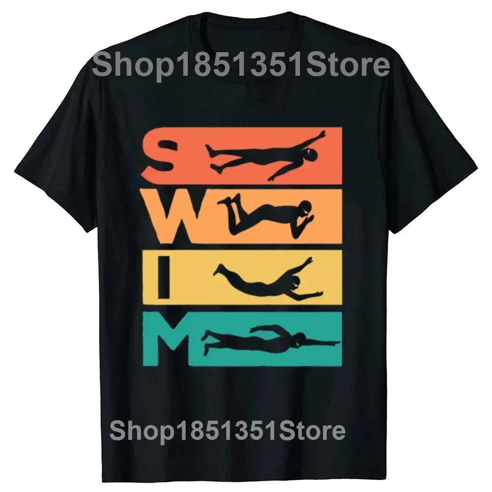 The Swim Father Funny Swimming Swimmer T Shirt Gift Clothing Tops Graphic T Shirts Vintage T Shirt Streetwear