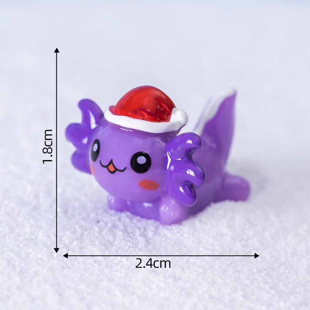 Colorful Resin Craft Christmas Hexagonal Dragon Snow Globe Miniature Cartoon Decoration