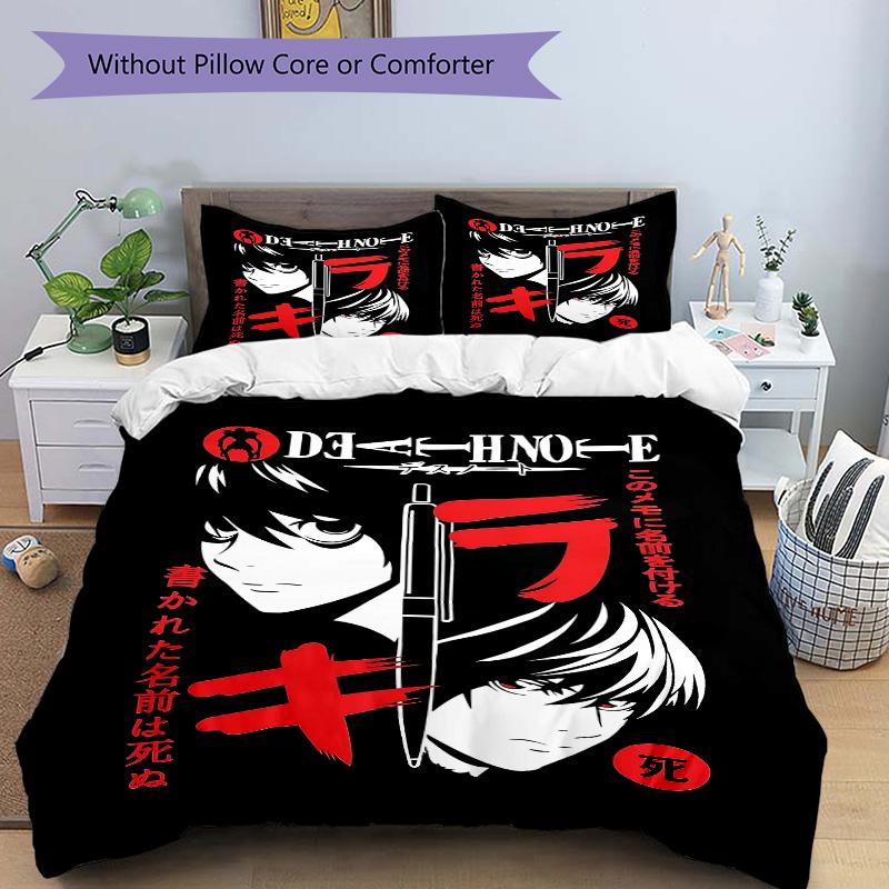 Death Note Shadow Justice Print 3Pcs Bedding Setduvet Cover With 2 Bedropillowcase Home Birthday Gift