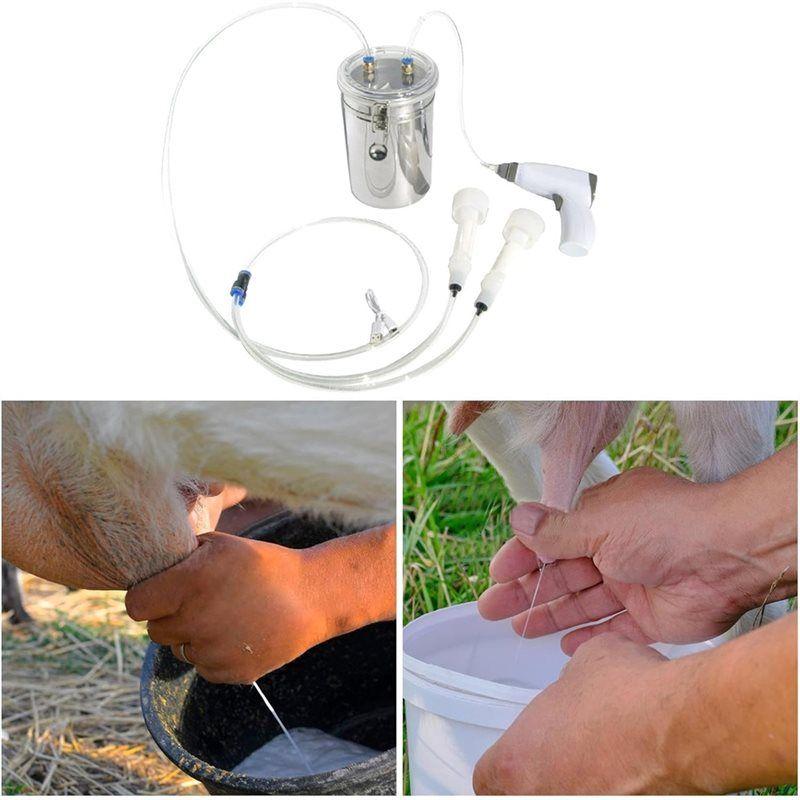 2L N85R-Effort-Saving Electric Sheep Milking Machine Kit Portable Milker With Double Head Transparent Lid For Farm Use
