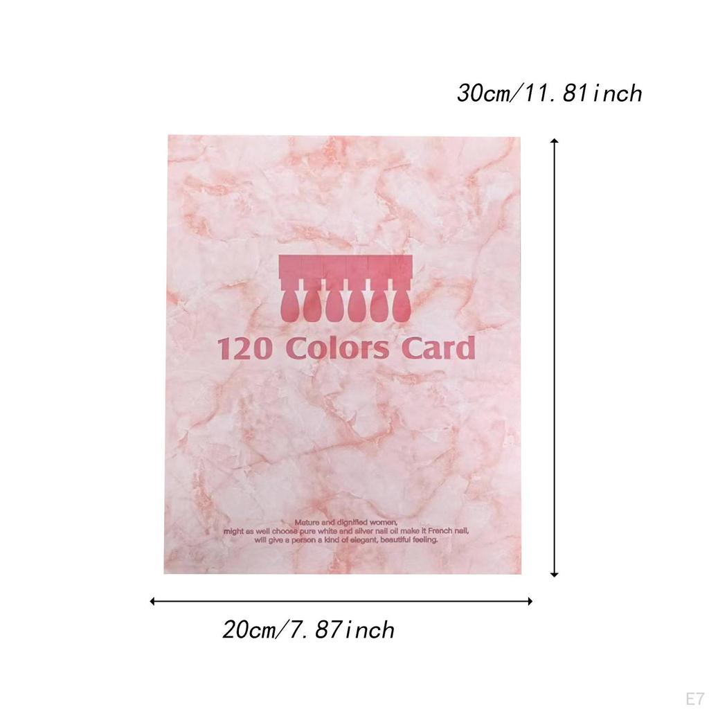 120 Nail Color Swatches Book Manicure Tool for Polish Gel Display Chart Salon
