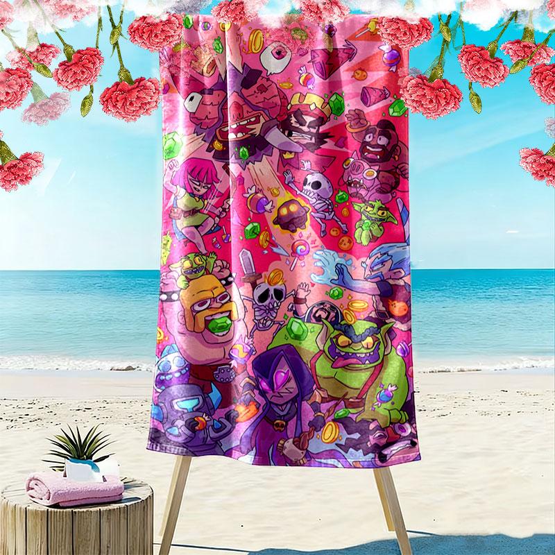 CR Print Beach Towel, Large Soft Quick Dry Towel for Beach Camping Swimming